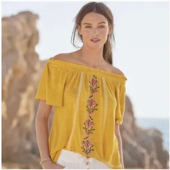 Sundance 100% Linen Boho Floral Embroidered Dancing Garden Blouse Medium - Picture 1 of 6